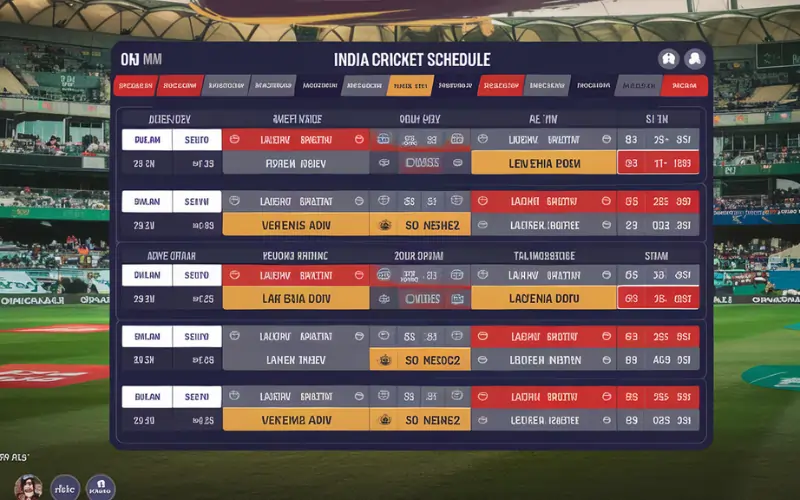 india cricket schedule